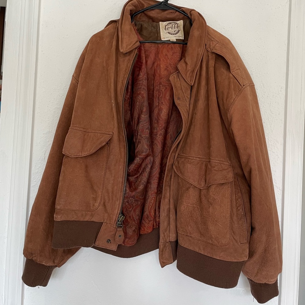 vintage g-3 global identity g-iii leather bomber jacket